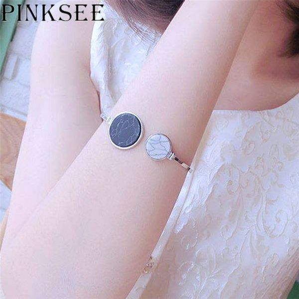 pinksee simple acrylic bangles marble asymmetrical round open cuff bracelets for women charm jewelry gift, Black
pinksee simple acrylic bangles marble asymmetrical round open cuff bracelets for women charm jewelry gift, Black