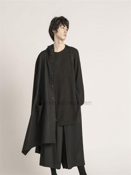 men's wool & blends cloak coat autumn and winter woolen super loose oversize can be back removable, Black
men's wool & blends cloak coat autumn and winter woolen super loose oversize can be back removable, Black