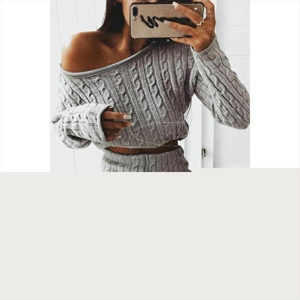 2pcs christmas women cable knitted pullover long sleeve sweater crop high waist lounge wear shorts ladies tracksuit set, Gray
2pcs christmas women cable knitted pullover long sleeve sweater crop high waist lounge wear shorts ladies tracksuit set, Gray