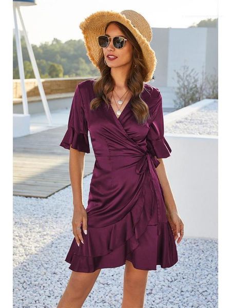 dresses v neck bodycon dresses fashion females clothing womens designer petal sleeve dresses casual solid color lace-up, Black;gray
dresses v neck bodycon dresses fashion females clothing womens designer petal sleeve dresses casual solid color lace-up, Black;gray
