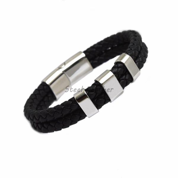 charm bracelets 5pcs/lot engrave logo fashion punk men jewelry braided leather bracelet handmade trendy stainless steel clasp male, Golden;silver
charm bracelets 5pcs/lot engrave logo fashion punk men jewelry braided leather bracelet handmade trendy stainless steel clasp male, Golden;silver