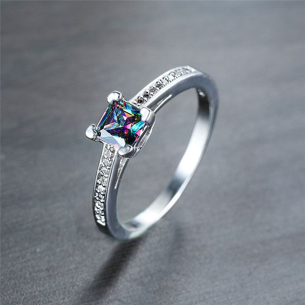 wedding rings charm female rainbow crystal stone ring luxury silver color for women vintage bridal square engagement, Slivery;golden
wedding rings charm female rainbow crystal stone ring luxury silver color for women vintage bridal square engagement, Slivery;golden