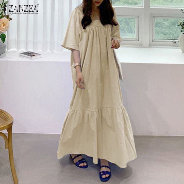party dresses plus size women's summer sundress zanzea elegant ruffle maxi dress short sleeve square neck vestidos female casual solid, White;black
party dresses plus size women's summer sundress zanzea elegant ruffle maxi dress short sleeve square neck vestidos female casual solid, White;black