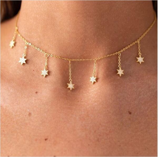 beautiful designs cubic zirconia crystal cz station chain dangle star cz drop choker necklaces jewellery for women wedding, Silver
beautiful designs cubic zirconia crystal cz station chain dangle star cz drop choker necklaces jewellery for women wedding, Silver