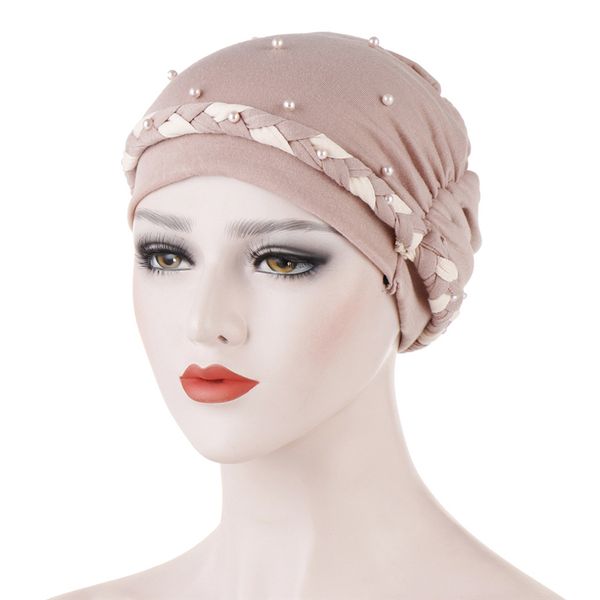 beanie/skull caps pearls decor femme musulman headscarves turban cap casual turbans for women single braid female, Blue;gray
beanie/skull caps pearls decor femme musulman headscarves turban cap casual turbans for women single braid female, Blue;gray