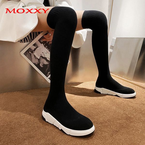 autumn long sock boots women shoes stretch fabric over the knee boots new platform knee high for women 2020 botas de mujer, Black
autumn long sock boots women shoes stretch fabric over the knee boots new platform knee high for women 2020 botas de mujer, Black