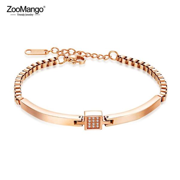 zoomango stainless steel inlay cz crystal bangles bracelets for women box chain adjustable rose gold party jewelry gift zogs998, Black
zoomango stainless steel inlay cz crystal bangles bracelets for women box chain adjustable rose gold party jewelry gift zogs998, Black