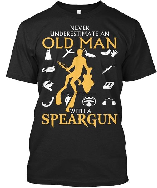 men novelty slogan t-shirt - never underestimate an old man with a speargun men short sleeve t-shirt
men novelty slogan t-shirt - never underestimate an old man with a speargun men short sleeve t-shirt