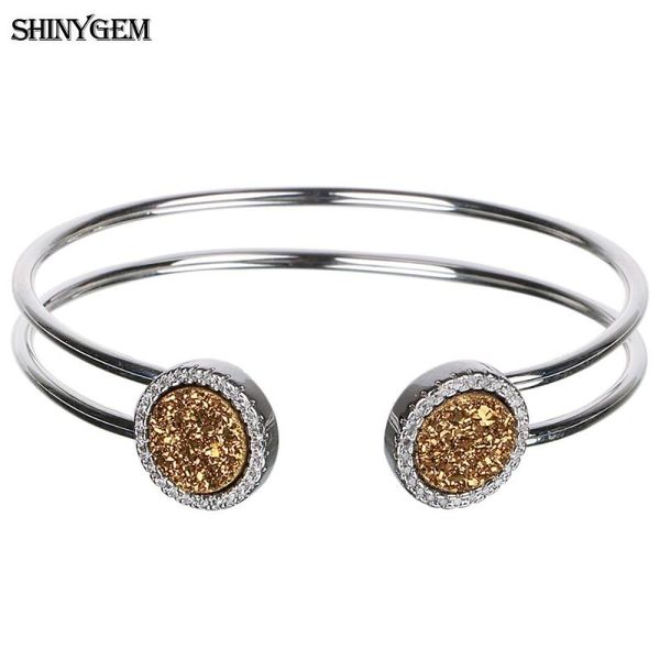 shinygem fashion druzy stone bracelets bangles luxury jewelry open cuff bangles bracelets adjustable size love for women, Black
shinygem fashion druzy stone bracelets bangles luxury jewelry open cuff bangles bracelets adjustable size love for women, Black