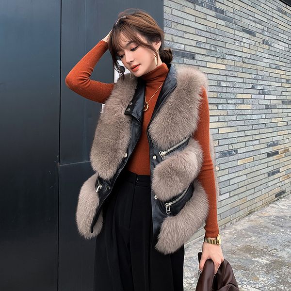 women's fur & faux rf20210 zipper motorcycle vest genuine leather sleeveless real waistcoat women, Black
women's fur & faux rf20210 zipper motorcycle vest genuine leather sleeveless real waistcoat women, Black