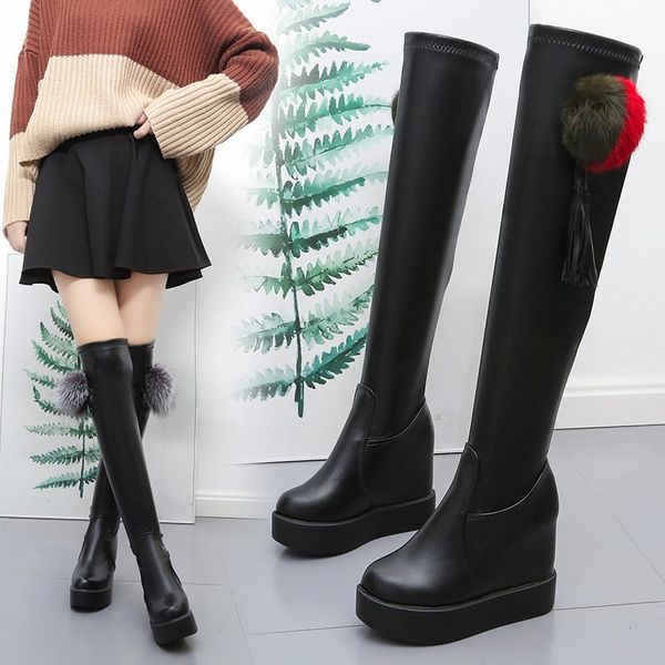 inner heightening ladies high boots plus velvet warm thick-soled boots stretch stovepipe round toe black women's
inner heightening ladies high boots plus velvet warm thick-soled boots stretch stovepipe round toe black women's