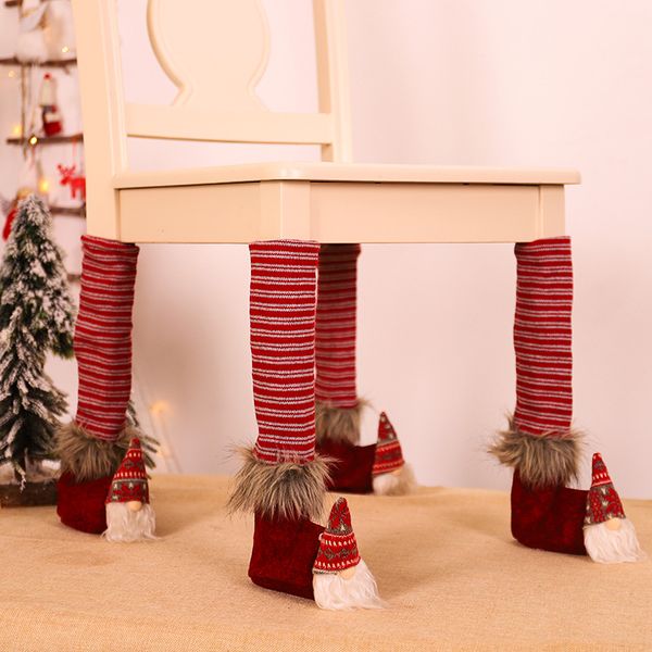 4pcs dinner table chair cover chairs leg decor christmas plush gnome santa claus doll xmas home party decorative accessories 
4pcs dinner table chair cover chairs leg decor christmas plush gnome santa claus doll xmas home party decorative accessories