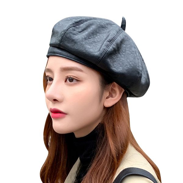 sparsil women autumn&winter beret faux pu leather female french retro artist caps for girls soft painter adjustable beanie hat, Blue;gray
sparsil women autumn&winter beret faux pu leather female french retro artist caps for girls soft painter adjustable beanie hat, Blue;gray