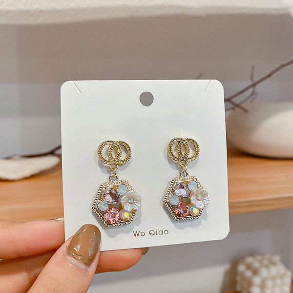 2020 new korea style women earrings double circle sweet flower cute drop earrings for girl fashion jewelry accessories, Silver
2020 new korea style women earrings double circle sweet flower cute drop earrings for girl fashion jewelry accessories, Silver