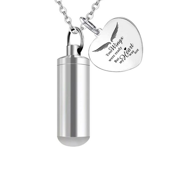 angel wings silver cylinder ashes pendant for pet/human stainless steel cremation urn memorial ashes necklace jewelry with fill kit
angel wings silver cylinder ashes pendant for pet/human stainless steel cremation urn memorial ashes necklace jewelry with fill kit