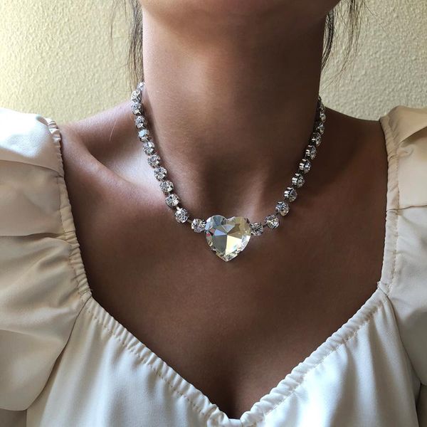 chokers statement fashion big crystal heart choker necklace for women girls 2021 jewelry personality shinning party collares gifts, Golden;silver
chokers statement fashion big crystal heart choker necklace for women girls 2021 jewelry personality shinning party collares gifts, Golden;silver