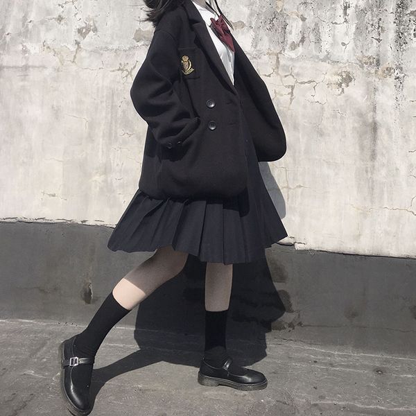 women's suits & blazers japanese jk college style jacket women 2021autumn and winter loose temperament casual suit collar woolen coat t, White;black
women's suits & blazers japanese jk college style jacket women 2021autumn and winter loose temperament casual suit collar woolen coat t, White;black