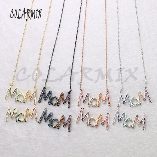 10strands mom pendants necklace rainbow zircon pendants accessories mom jewelry gift for mother gift 5422, Silver
10strands mom pendants necklace rainbow zircon pendants accessories mom jewelry gift for mother gift 5422, Silver
