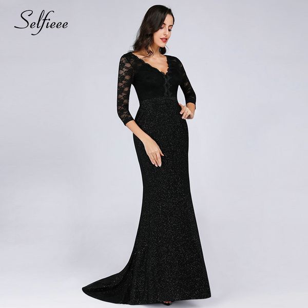 casual dresses black autumn woman party elegant mermaid v neck three quarter sleeves long lace dress with train vestidos de fiesta, Black;gray
casual dresses black autumn woman party elegant mermaid v neck three quarter sleeves long lace dress with train vestidos de fiesta, Black;gray