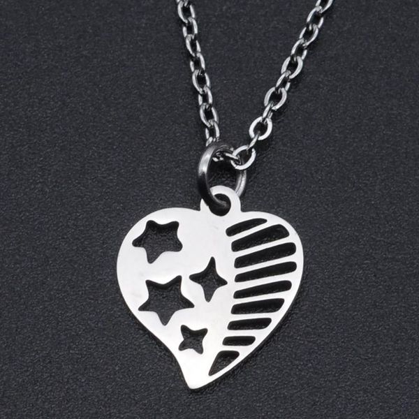 usa flag heart stainless steel charm necklace for women dropshipping accept oem order fashion jewelry necklaces wholesale, Silver
usa flag heart stainless steel charm necklace for women dropshipping accept oem order fashion jewelry necklaces wholesale, Silver