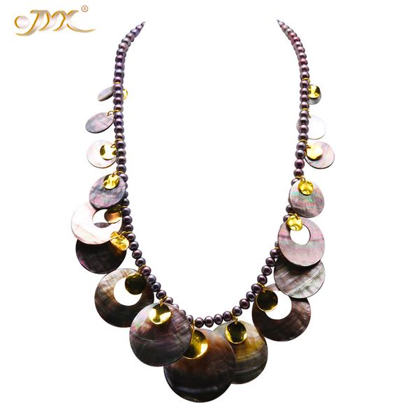 jyx natural shell necklace with black 8mm freshwater pearls shining sequins 27.5, Silver
jyx natural shell necklace with black 8mm freshwater pearls shining sequins 27.5, Silver