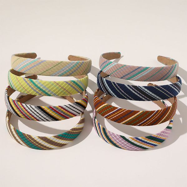 simple hair hoop plastic fashion striped headband hair band headwear bezel lady accessories for woman resin hairbands