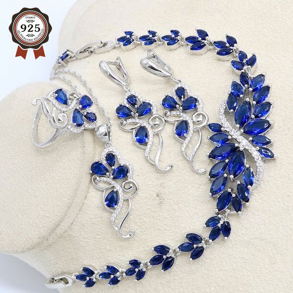 silver color jewelry luxury blue stone jewelry set for women with bracelet earring necklace pendant ring box
silver color jewelry luxury blue stone jewelry set for women with bracelet earring necklace pendant ring box