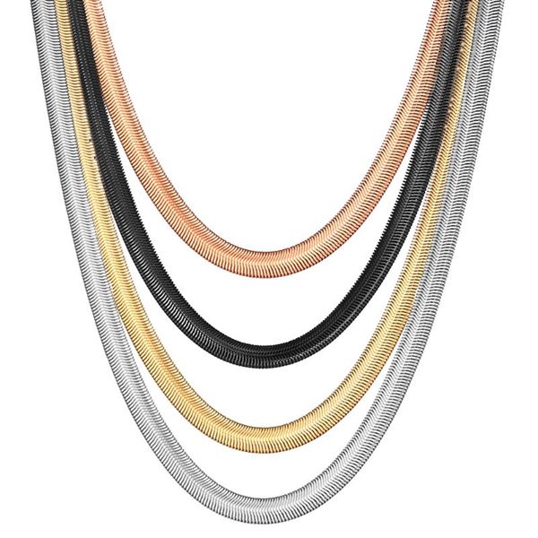 chains 6mm flat snake chain necklace womens men's gold black color jewelry stainless steel herringbone 24 inch, Silver
chains 6mm flat snake chain necklace womens men's gold black color jewelry stainless steel herringbone 24 inch, Silver