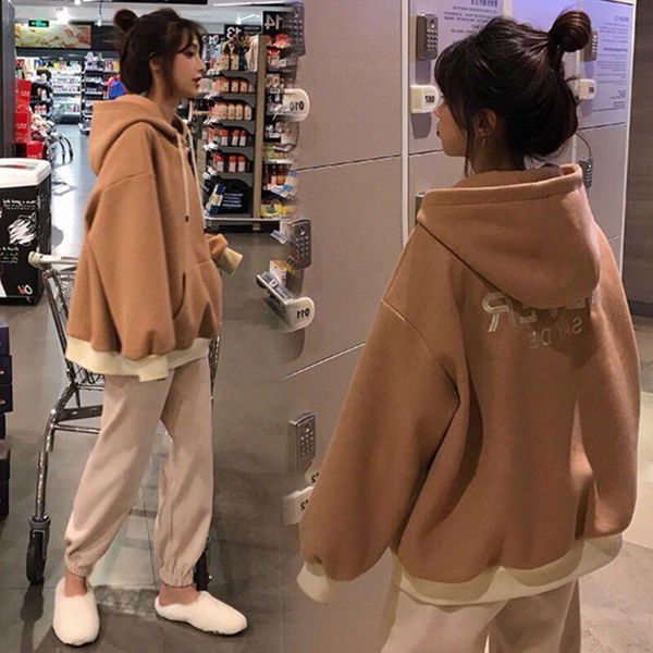 sportswear woman's sets autumn winter students plus velvet thick hoodies sweatshirt pants fashion 2 two piece set women korean, Black
sportswear woman's sets autumn winter students plus velvet thick hoodies sweatshirt pants fashion 2 two piece set women korean, Black