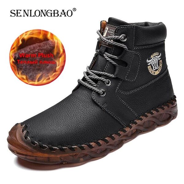 boots brand winter men snow leather man ankle warm fur men's outdoor motorcycle shoes, Black
boots brand winter men snow leather man ankle warm fur men's outdoor motorcycle shoes, Black