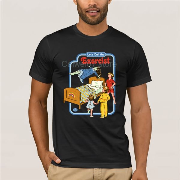 round neck cool man's t-shirt lets call the exorcist men's cartoon fun t-shirt