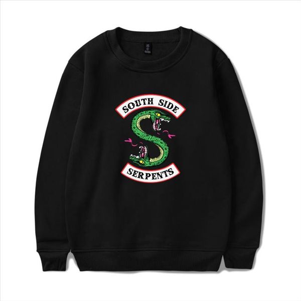 riverdale sweatshirt men south side sweatshirt comfortable o neck ladies streetwear tracksuit loose sweatshirt, Black