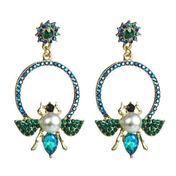 vintage bee insect drop earrings jewelry crystal rhinestone circular alloy pearl women's fashion elegant ear statement earings, Silver
vintage bee insect drop earrings jewelry crystal rhinestone circular alloy pearl women's fashion elegant ear statement earings, Silver