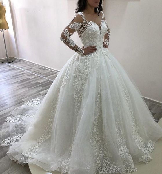 cinderella v neck long sleeves wedding dresses lace up back court train lace applique princess ball gown plus size bride gowns, White
cinderella v neck long sleeves wedding dresses lace up back court train lace applique princess ball gown plus size bride gowns, White