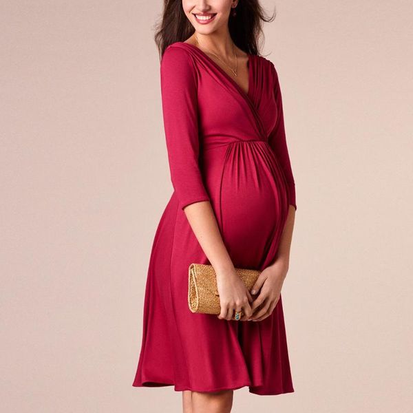 maternity dresses deep v-neck elegant evening dress plus size breastfeeding pregnancy clothes for pregnant women, White
maternity dresses deep v-neck elegant evening dress plus size breastfeeding pregnancy clothes for pregnant women, White