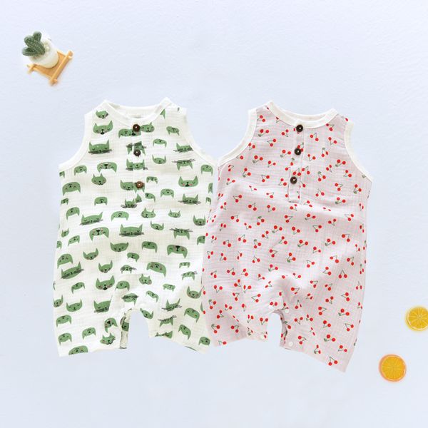 baby one-piece suit crawling clothes cotton double-layer crepe sleeveless pullover summer loose baby vest garments, Blue
baby one-piece suit crawling clothes cotton double-layer crepe sleeveless pullover summer loose baby vest garments, Blue