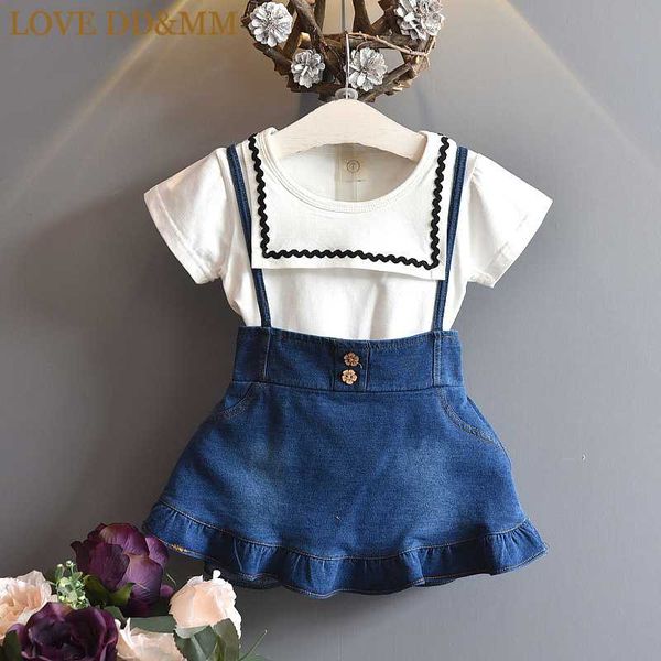clothing sets love dd&mm girls 2021 summer kid's wear fashion lapel short-sleeved t-shirt + sling denim dress two-piece suit, White
clothing sets love dd&mm girls 2021 summer kid's wear fashion lapel short-sleeved t-shirt + sling denim dress two-piece suit, White