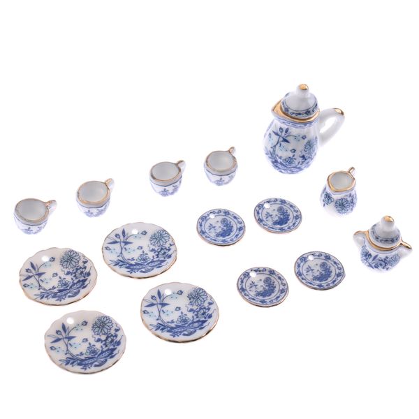 blue flower ceramic chinese tea set pot cup saucer plate 1/12 dollhouse tableware decoration
blue flower ceramic chinese tea set pot cup saucer plate 1/12 dollhouse tableware decoration