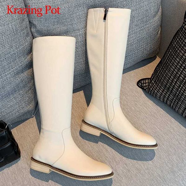 krazing pot riding boots natural leather solid shiny sweet girls round toe thick low heel zipper beauty lady knee high boots l88, Black
krazing pot riding boots natural leather solid shiny sweet girls round toe thick low heel zipper beauty lady knee high boots l88, Black
