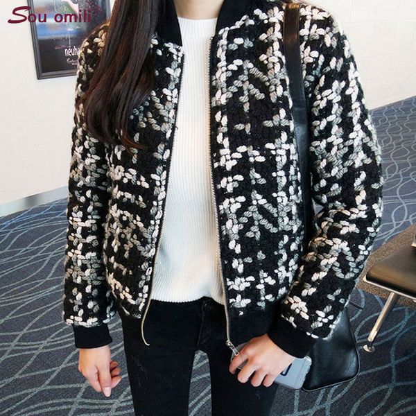 wool coat women slim short tweed jacket fashion female outwear coat women's jacket, Black
wool coat women slim short tweed jacket fashion female outwear coat women's jacket, Black