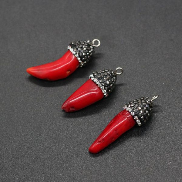 charms fine synthetic coral pendants pepper shape inlaid with crystal for charm jewelry making necklace accessories 12x30-14x35mm, Bronze;silver
charms fine synthetic coral pendants pepper shape inlaid with crystal for charm jewelry making necklace accessories 12x30-14x35mm, Bronze;silver