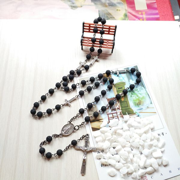 pendant necklaces cross volcanic stone rosary necklace for men woman jesus virgin mary catholicism energy jewelry, Silver
pendant necklaces cross volcanic stone rosary necklace for men woman jesus virgin mary catholicism energy jewelry, Silver