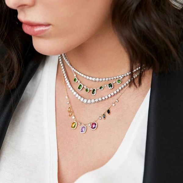 chokers 2021 fashion women jewelry colorful cubic zirconia geometric multi charm charming statement necklace, Golden;silver
chokers 2021 fashion women jewelry colorful cubic zirconia geometric multi charm charming statement necklace, Golden;silver