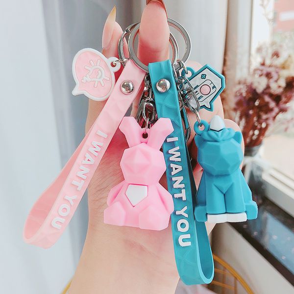 fashion creative cartoon geometric faceted dinosaur panda doll keychain couple car key chain backpack hanging gift phone key, Silver
fashion creative cartoon geometric faceted dinosaur panda doll keychain couple car key chain backpack hanging gift phone key, Silver