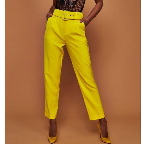 fashion women high waist elegant office lady career pants ladies casual trousers with belt trousers pink yellow dropshipping, Blue
fashion women high waist elegant office lady career pants ladies casual trousers with belt trousers pink yellow dropshipping, Blue