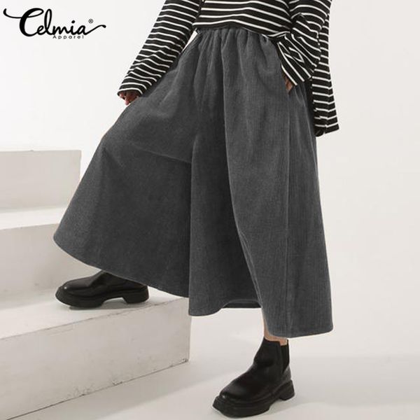 celmia autumn fashion corduroy pants retro elastic waist wide leg trousers women's pockets loose plus size pantalon mujer 5xl, Black;white
celmia autumn fashion corduroy pants retro elastic waist wide leg trousers women's pockets loose plus size pantalon mujer 5xl, Black;white