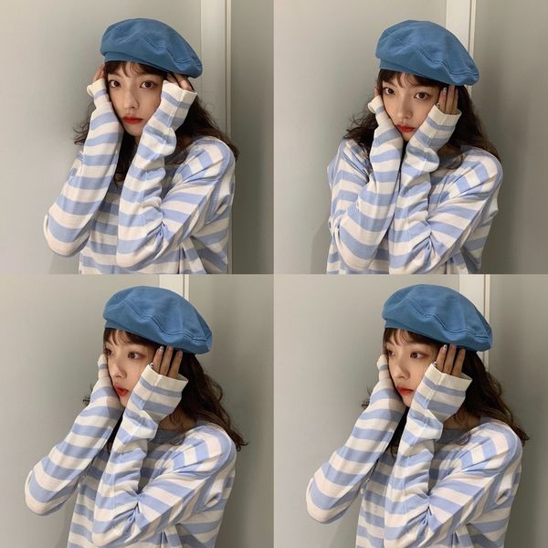 berets autumn winter hat 2021 solid womens warm brand casual women's hats for girls cap travel outdoor, Blue;gray
berets autumn winter hat 2021 solid womens warm brand casual women's hats for girls cap travel outdoor, Blue;gray