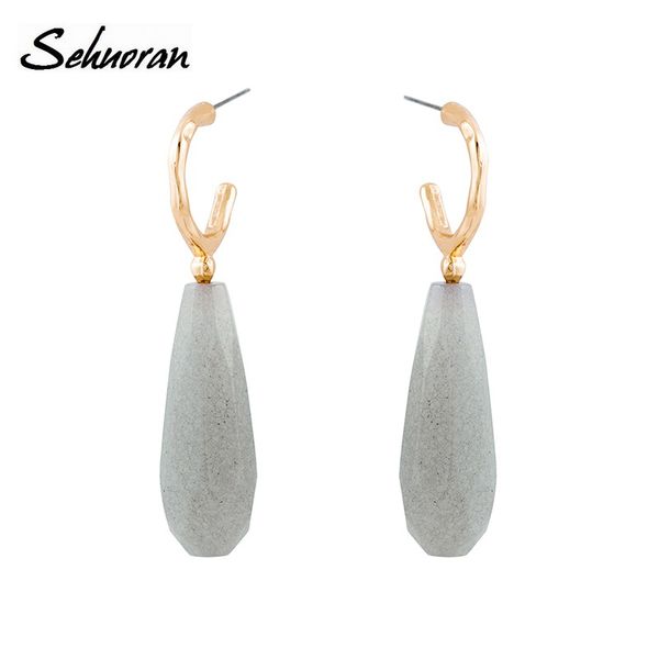 sehuoran stud earrings for woman water drip natural stone luxtury zinc alloy lady bohemia fashion jewelry, Golden;silver
sehuoran stud earrings for woman water drip natural stone luxtury zinc alloy lady bohemia fashion jewelry, Golden;silver