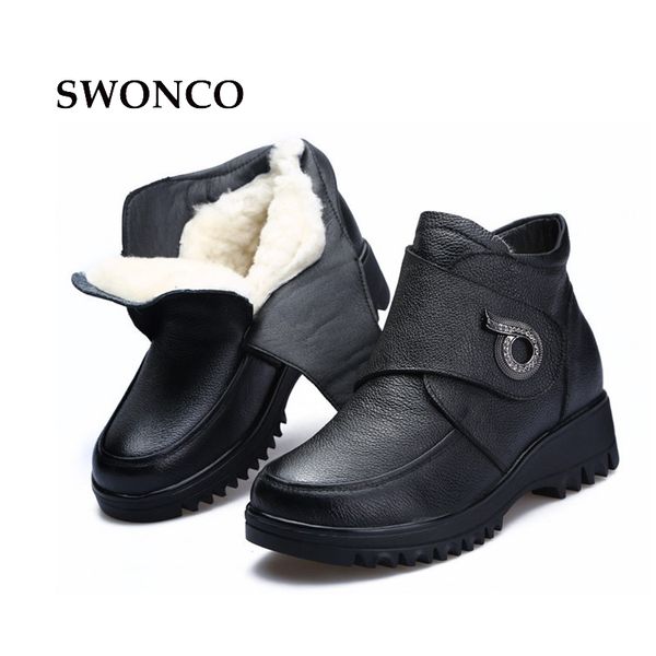 boots swonco wool fur snow women genuine leather shoes female ankle platform 2021 winter plush bota femme, Black
boots swonco wool fur snow women genuine leather shoes female ankle platform 2021 winter plush bota femme, Black
