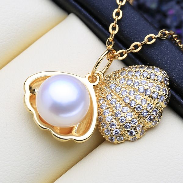 chains mintha shell design gold color pendant natural freshwater pearl necklace 925 sterling silver chain for women
chains mintha shell design gold color pendant natural freshwater pearl necklace 925 sterling silver chain for women